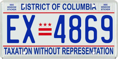 DC license plate EX4869