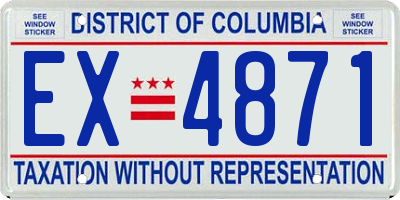 DC license plate EX4871