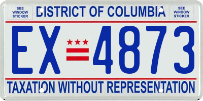 DC license plate EX4873