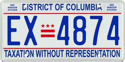 DC license plate EX4874