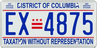 DC license plate EX4875