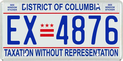 DC license plate EX4876
