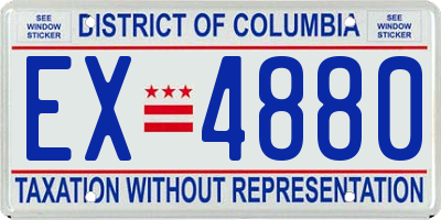 DC license plate EX4880