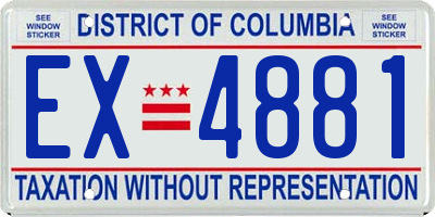 DC license plate EX4881