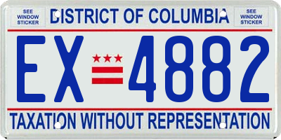 DC license plate EX4882