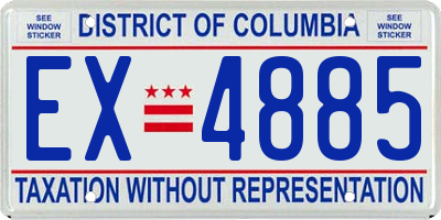DC license plate EX4885