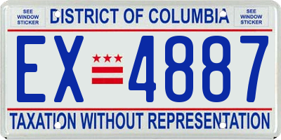 DC license plate EX4887