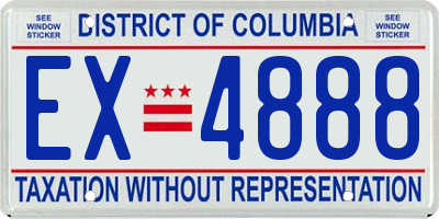 DC license plate EX4888