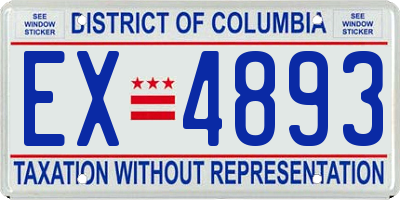 DC license plate EX4893