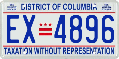 DC license plate EX4896