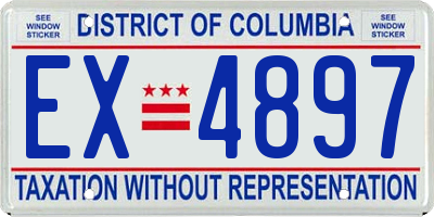 DC license plate EX4897