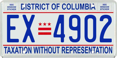 DC license plate EX4902