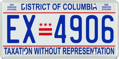 DC license plate EX4906