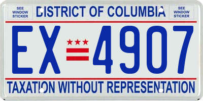 DC license plate EX4907