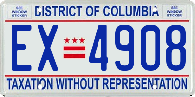 DC license plate EX4908