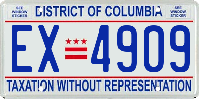 DC license plate EX4909