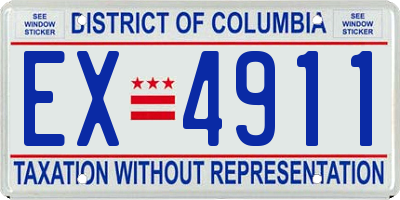 DC license plate EX4911