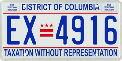 DC license plate EX4916