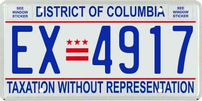 DC license plate EX4917