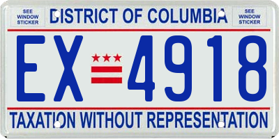 DC license plate EX4918