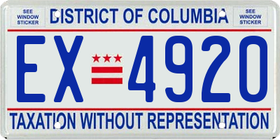 DC license plate EX4920