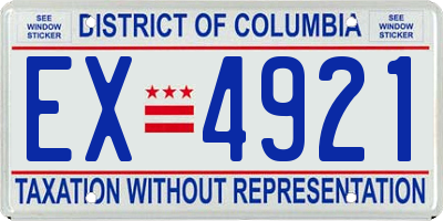 DC license plate EX4921