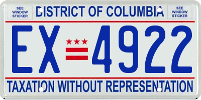 DC license plate EX4922