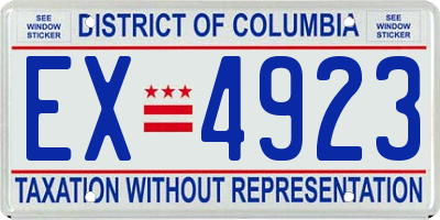DC license plate EX4923