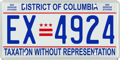 DC license plate EX4924