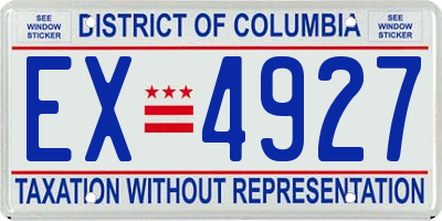 DC license plate EX4927