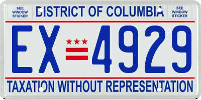 DC license plate EX4929
