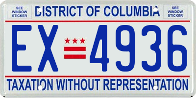 DC license plate EX4936
