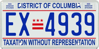 DC license plate EX4939