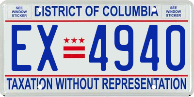 DC license plate EX4940