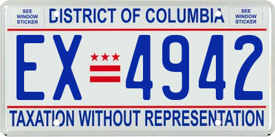 DC license plate EX4942