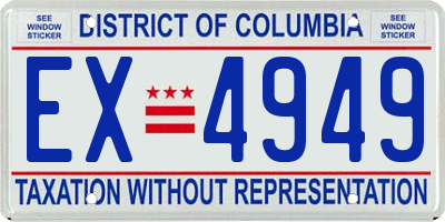 DC license plate EX4949