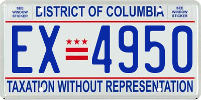 DC license plate EX4950