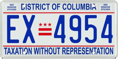 DC license plate EX4954