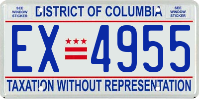 DC license plate EX4955