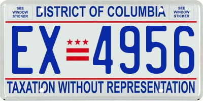 DC license plate EX4956