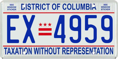 DC license plate EX4959