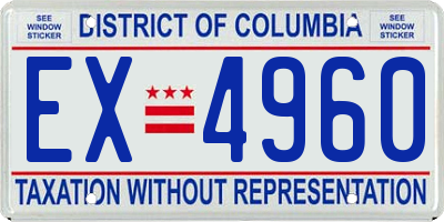 DC license plate EX4960