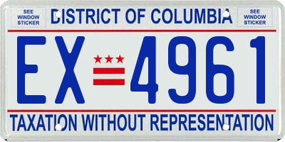 DC license plate EX4961