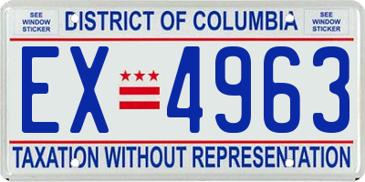 DC license plate EX4963