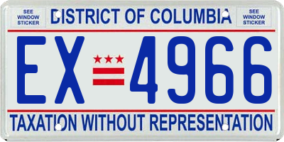 DC license plate EX4966