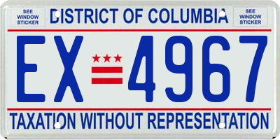 DC license plate EX4967