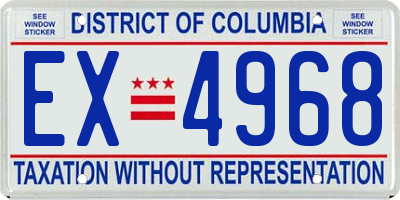 DC license plate EX4968