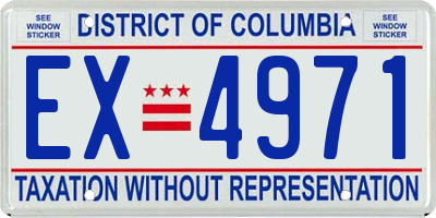 DC license plate EX4971