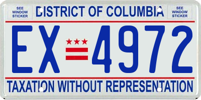 DC license plate EX4972