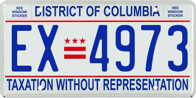 DC license plate EX4973